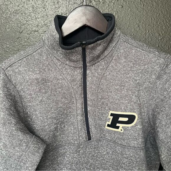 ANTIGUA PURDUE BOILERMAKERS MENS GREY FORTUNE LONG SLEEVE 1/4 ZIP PULLOVER - Picture 3 of 12